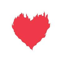 Vector flames a heart on a white background