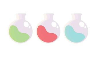 Vector lab colorful flask icon flat illustration icon for web design
