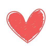 Vector doodle heart on white background