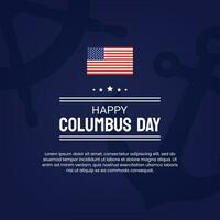 Happy Columbus Day greeting card with american flag vector