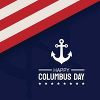 Happy Columbus Day poster with anchor vector