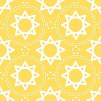 Abstract Seamless pattern of sun doodle and line in boho tribal style background, print, paper wrap vector