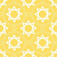 Abstract Seamless pattern of sun doodle and line in boho tribal style background, print, paper wrap vector