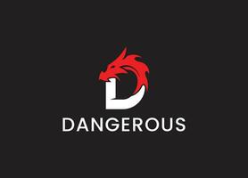 dangerous dragon logo design vector