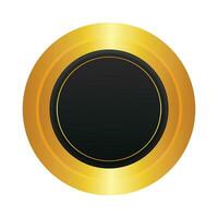 Vector elegant 3d blank round gold badge icon vector illustration design