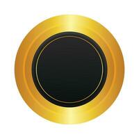 Vector elegant 3d blank round gold badge icon vector illustration design