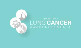 Lung cancer awareness month - November .Banner, poster, card, background design. vector