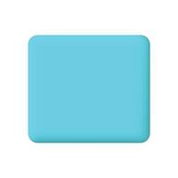 2 Vector 3d blue square speech bubble icons isolated on white pastel background