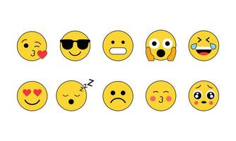 Vector mixed emoji set on white background