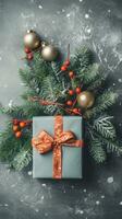 A Christmas Story of Fir Branches and Surprise Gifts, AI Generated photo