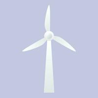 Vector wind turbine icon in flat color style