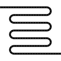 Vector flat parts road wavy flat set with black parts road wavy on white background