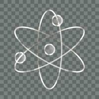 Vector atom icon transparency. logotype atom icon. chemistry element