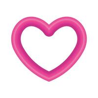 Vector pink shiny heart symbol realistic 3d vector illustration isolated on white background
