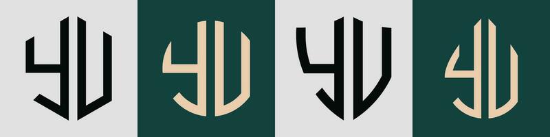 Creative simple Initial Letters YV Logo Designs Bundle. vector