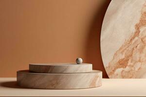 Abstract background for cosmetic product display stone podium minimal background photo