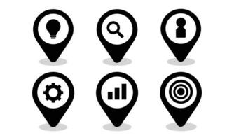 Vector map location solid glyph icon pack like pin map marker location map