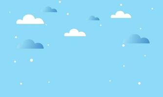 Vector cloudy blue background. pastel paper cut style vector