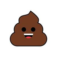 Vector cute smiling poop character. happy poo emoji isolated on white background