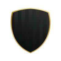 Vector black shield with golden frame