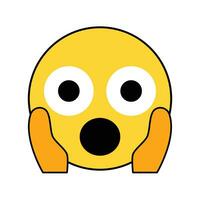 Vector flat emoticon reaction on white background