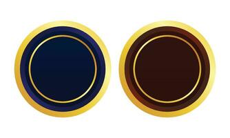 Vector set of color metallic golden buttons