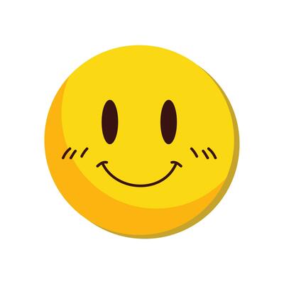 Vector happy emoji on white background
