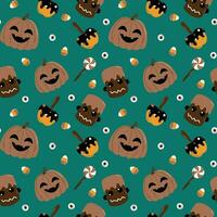 Halloween pattern in seamless style. vector