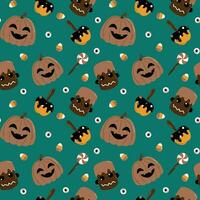 Halloween pattern in seamless style. vector