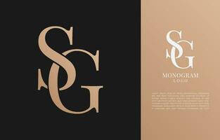 minimalist SG initial letter vintage brand and logo vector