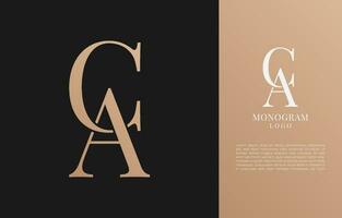 minimalist CA or AC initial letter vintage brand and logo vector