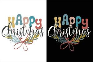 Happy Christmas T-shirt vector design art, christmas day women girls boys boy men holly