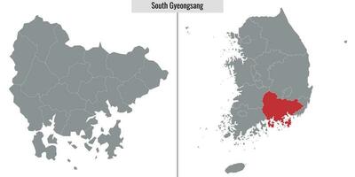 mapa estado de sur Corea vector