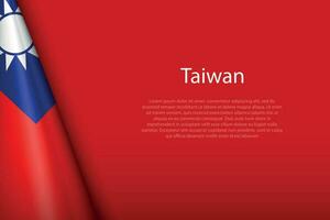 national flag Taiwan isolated on background with copyspace vector