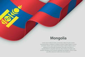 3d cinta con nacional bandera Mongolia aislado en blanco antecedentes vector