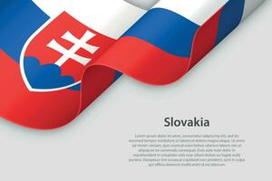 3d ribbon with national flag Slovakia isolated on white background vector