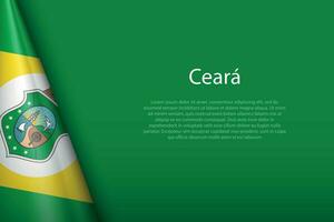 flag Ceara, state of Brazil, isolated on background with copyspace vector
