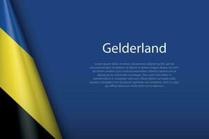 flag Gelderland, state of Netherlands, isolated on background with copyspace vector