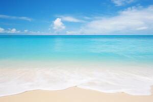 Serene beach landscape with ample space in sky and waters photo