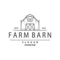 Barn Farm Logo Minimalist Vintage Rustic Design Vector Illustration