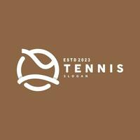 Tennis Logo Design, Tournament Sport, Ball And Racket Vector Simple Silhouette Illustration