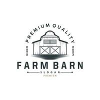 Barn Farm Logo Minimalist Vintage Rustic Design Vector Illustration