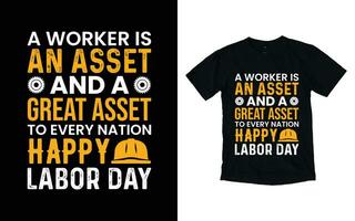 Happy usa labor day typography t-shirt design vector