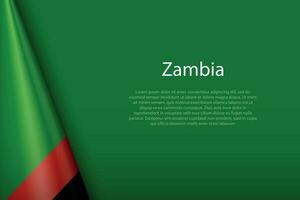 national flag Zambia isolated on background with copyspace vector