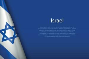 national flag Israel isolated on background with copyspace vector