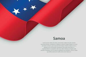3d ribbon with national flag Samoa isolated on white background vector