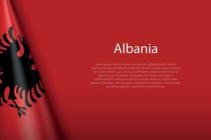 national flag Albania isolated on background with copyspace vector