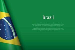 national flag Brazil isolated on background with copyspace vector