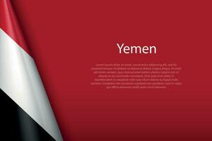 national flag Yemen isolated on background with copyspace vector