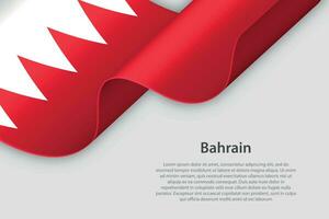 3d ribbon with national flag Bahrain isolated on white background vector